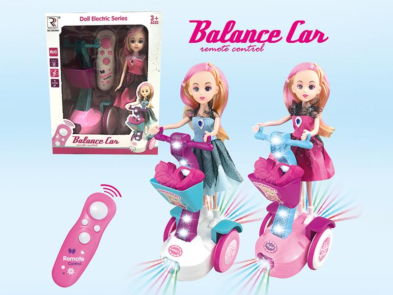 2 Channel IR Remote Control Balance Car With Lights And Music + Doll