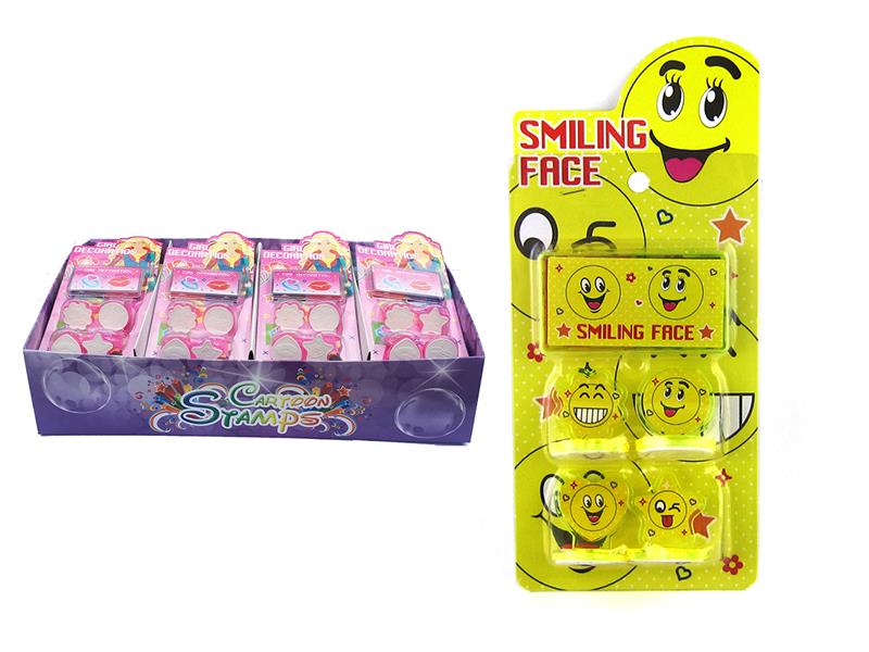 Smile Face Cartoon Stamper Toy 24pcs