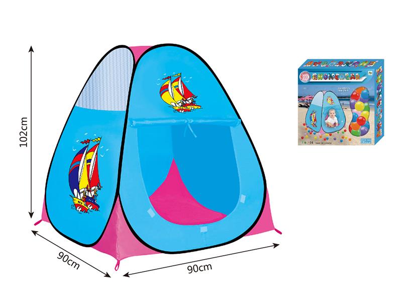 Sailboat Pattern Children's Tent + 40 Balls