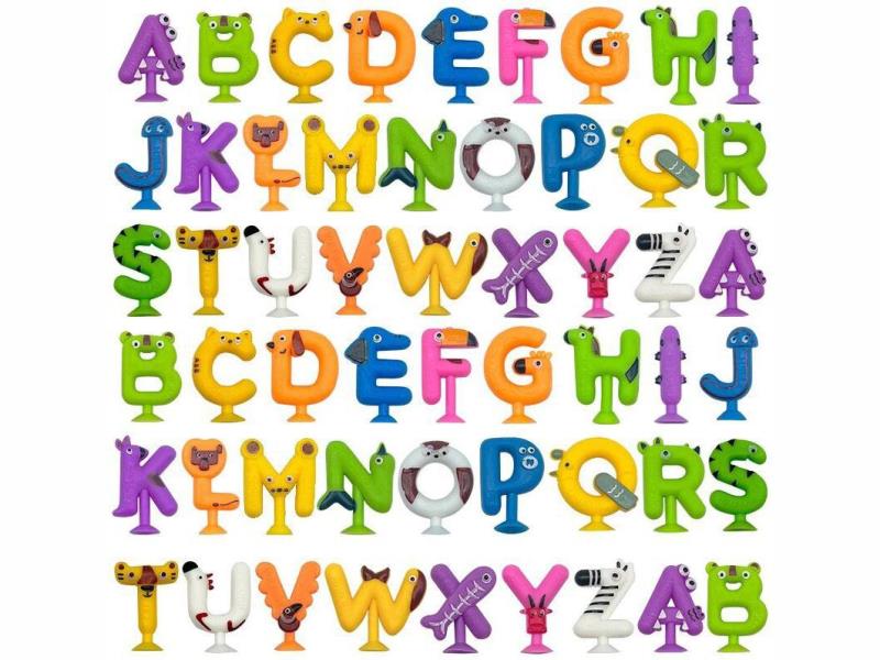 26 English Alphabet Suction Cup toys, Early Education Bathroom Water Play, Animal Suction Cup Education Alphabet