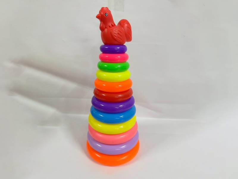 Rooster Rainbow Tower Jenga Loop 12 Layers