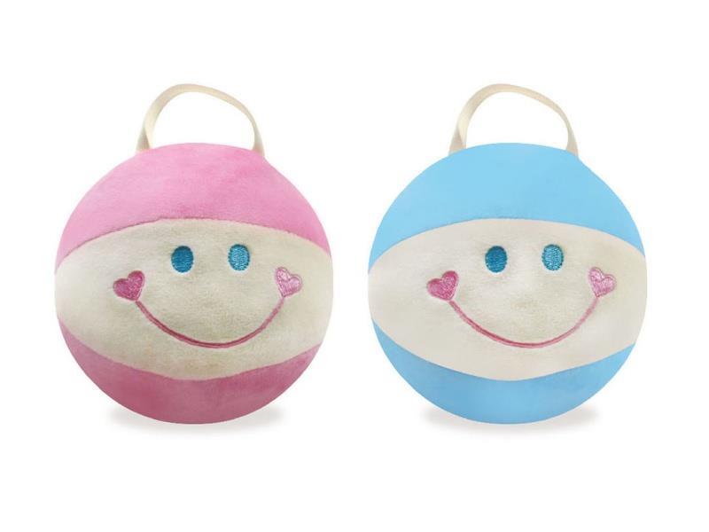 5-Inch Hand-Stitched Smiling Face Bell Plush Ball (Mixed Bag)