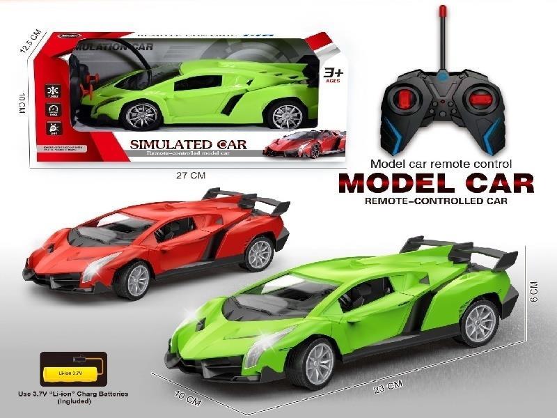 1:18 Lamborghini four-way remote control car with headlights (including power USB) push lever handle