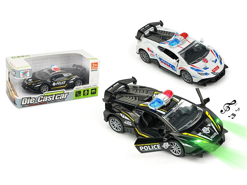 1:32 Pull Back Alloy Open Doors Police Car Lamborghini Aventador With Lights And Music(1PCS)