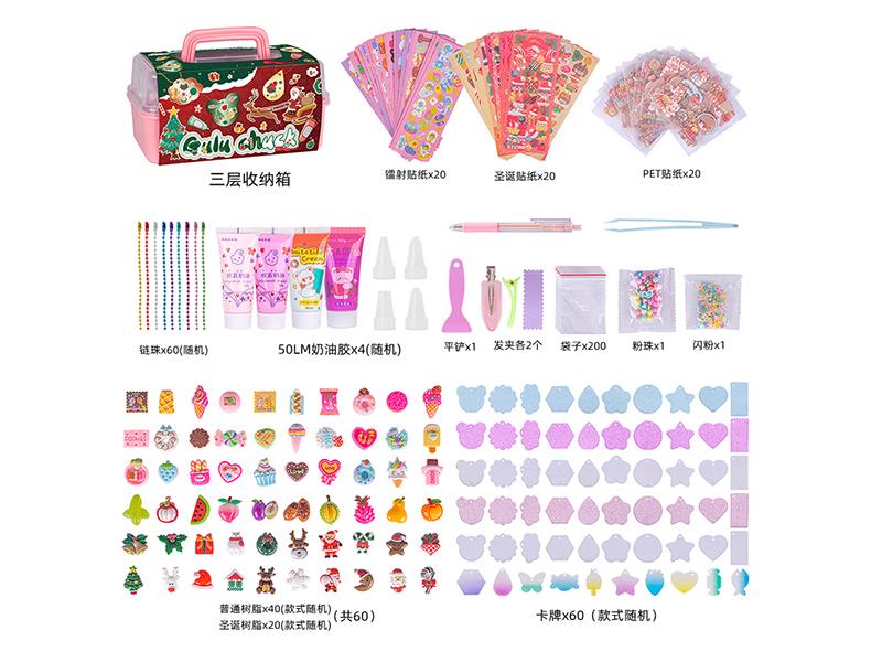 Christmas Theme Sticker Cream Glue Handmade DIY Set 459pcs