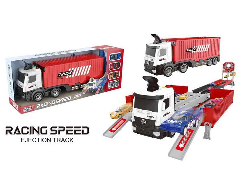 Fire-Themed Scene Storage And Ejection Container Truck (Red)