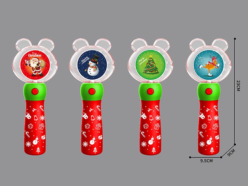 Christmas Rotating Flash Stick With 5 Lights And Sound 12pcs