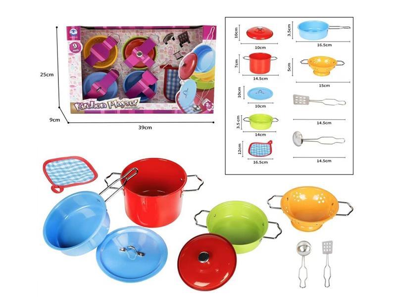 Stainless Steel Tableware Play Set 9PCS