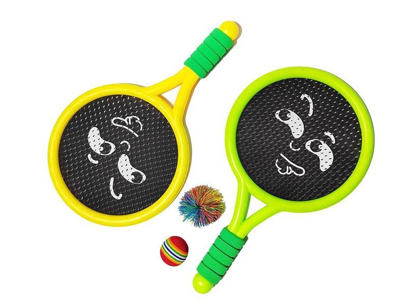 High Elasticity Racket With Rubber Band Ball And Eva Ball