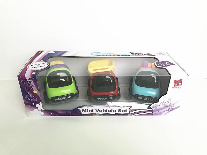 3PCS Friction Cartoon Car (With Action)