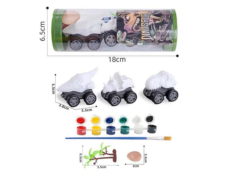 DIY Coloured Drawing Dinosuar Pull Back Car