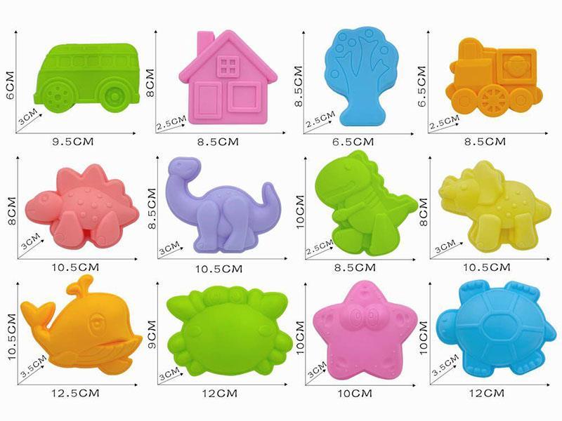Soft Rubber Beach Mold Set Of 12 PCS
