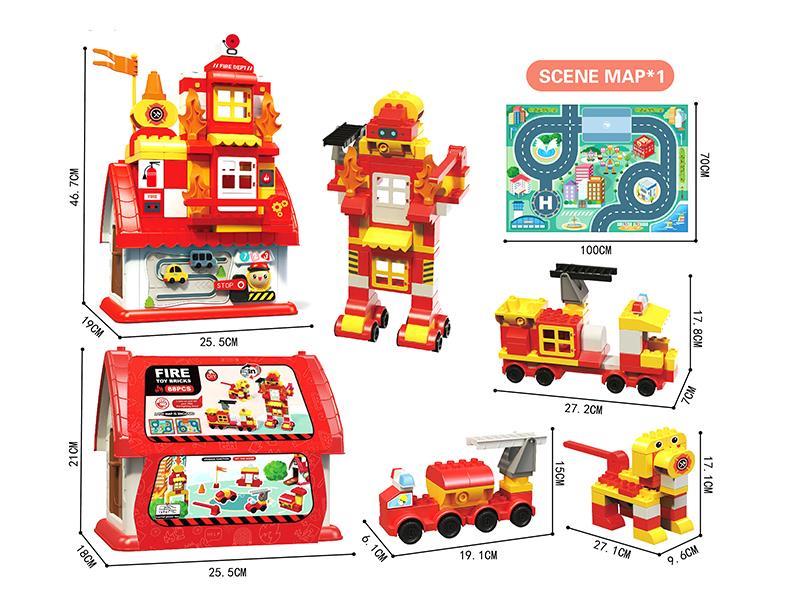 Fire Fighting Building Blocks Toy House