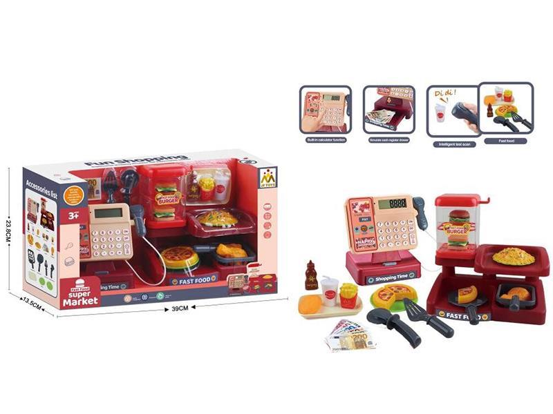 Cartoon Puzzle Simulation Cash Register Food Set Play House Toys