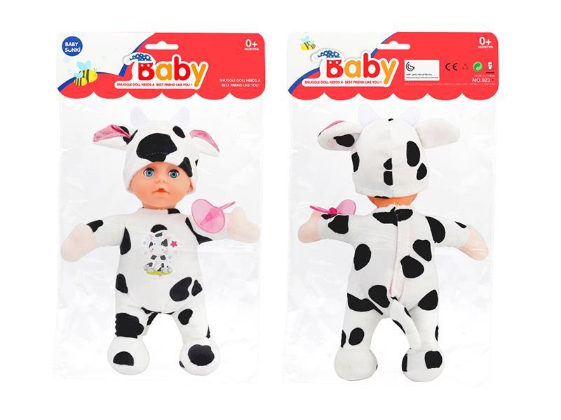 Plush Soothe Cow Doll With Laughter,Pacifier