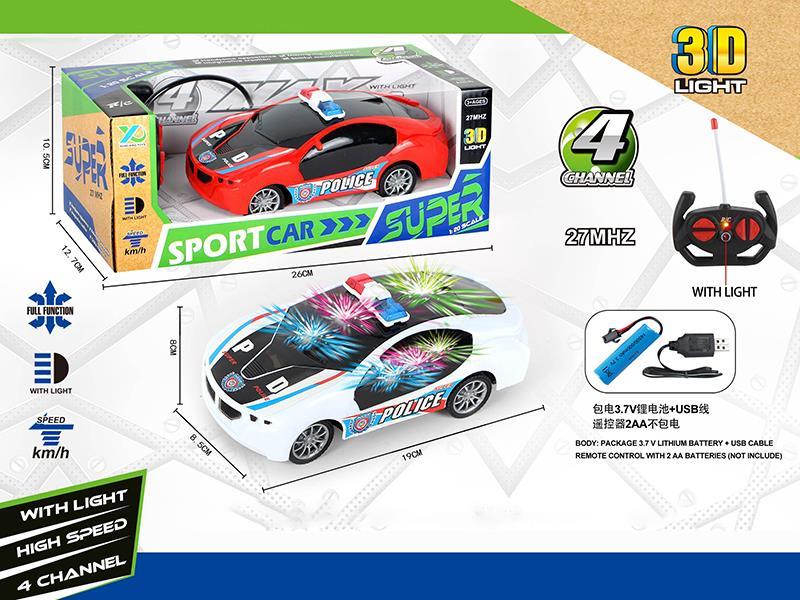 1:20 4-Channel Remote Control BMW Police Car With 3D Light