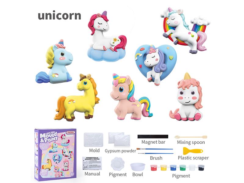 DIY Unicorn Plaster Mould Color Drawing Toy