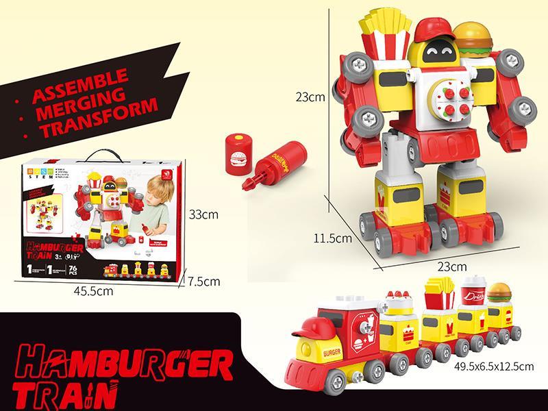 DIY Assemble Transformation Toys - Hamburger Train