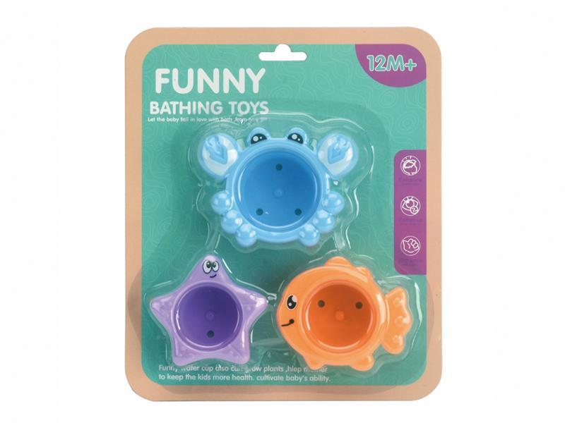 Sea Bathing Jenga Cup 3 Colors 3PCS