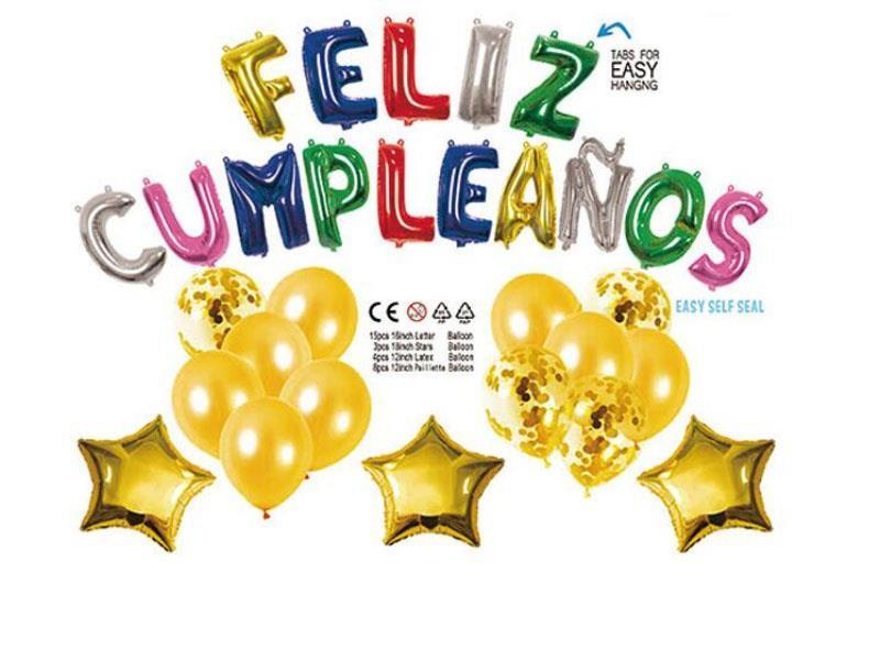 Spanish Birthday Latex Set - Colorful Set