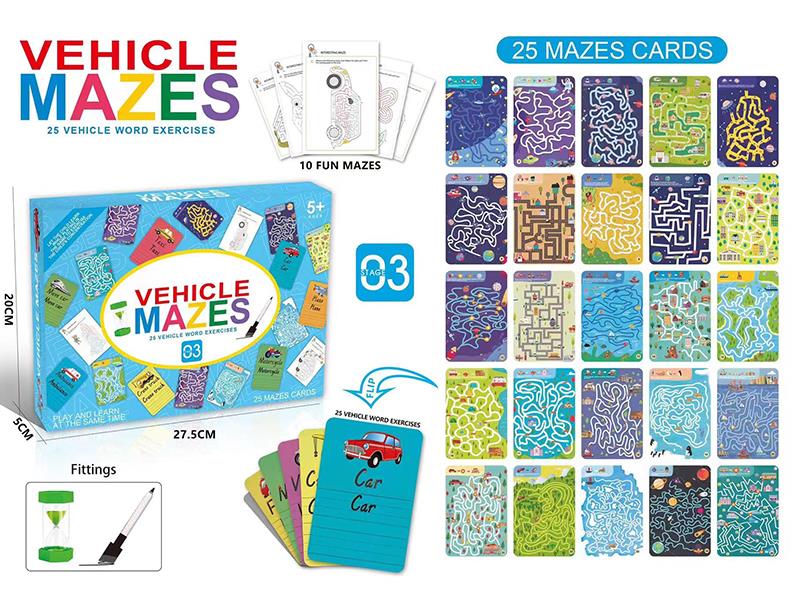 Vehicle Mazes 25 Vehicle Word Exercises