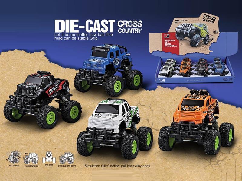 12PCS Alloy Pull Back Pickup Off-Road Vehicle (Graffiti Version)