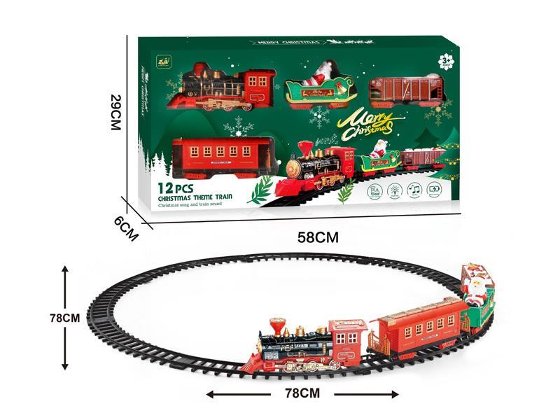 B/O Christmas Rail Train Combination With Light And Music