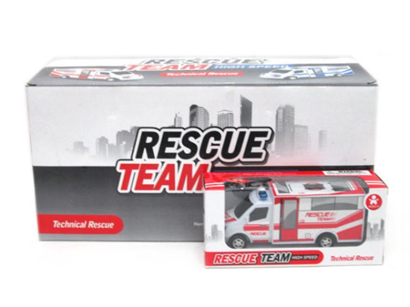 Friction Rescue Vehicle(With Light And Music)12PCS