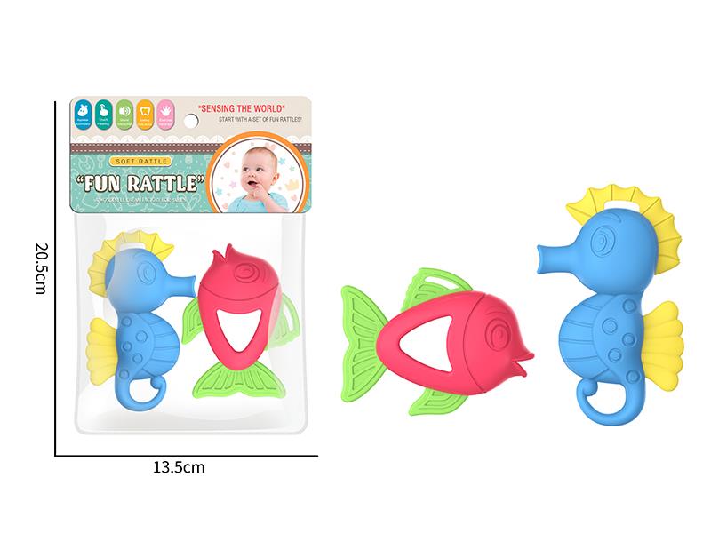 Sea Horse/Fish Shaped Baby Rattles(2PCS)