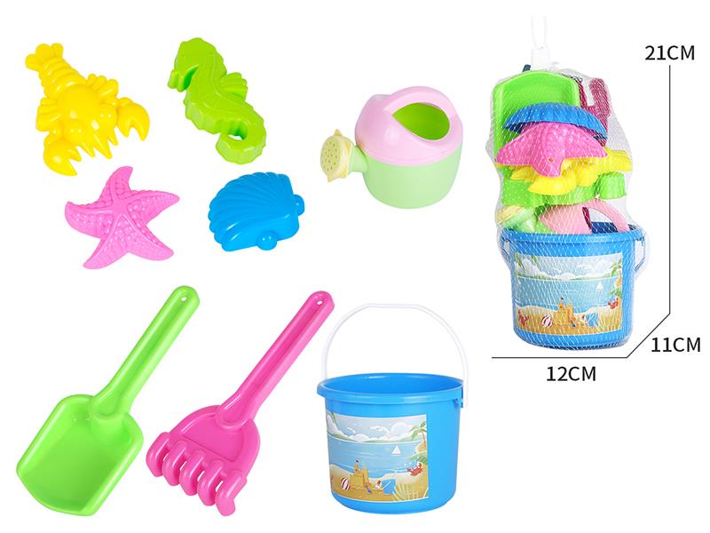 Sand Bucket Sea Animal Sand Mold Set 8pcs