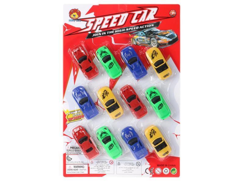 12PCS Solid Color Slide Car