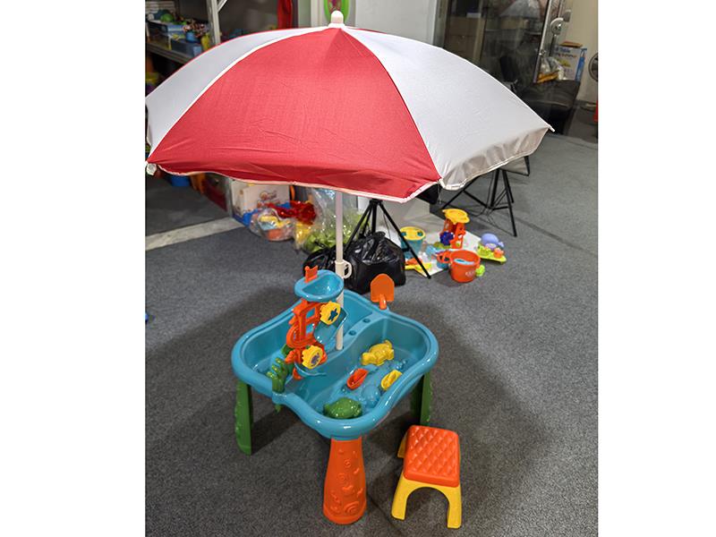 Beach Table Set With Chair, Beach Umbrella