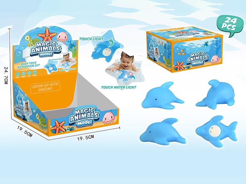 Baby Bathroom Toys Touch Water Light - Dolphin 24pcs