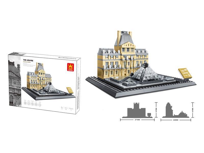 785PCS The Louvre of Paris-France Building Blocks