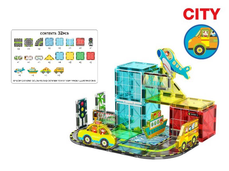 32pcs City Magnetic Building Blocks