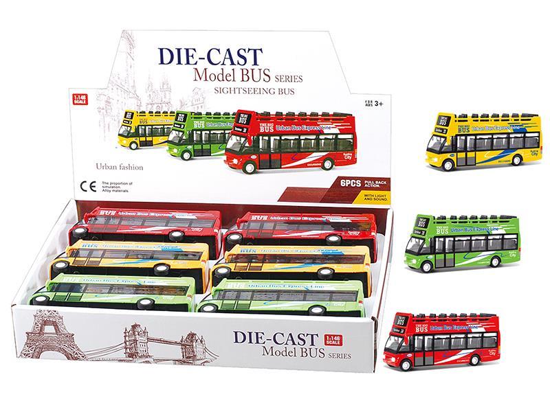 6PCS Alloy Double Decker Bus