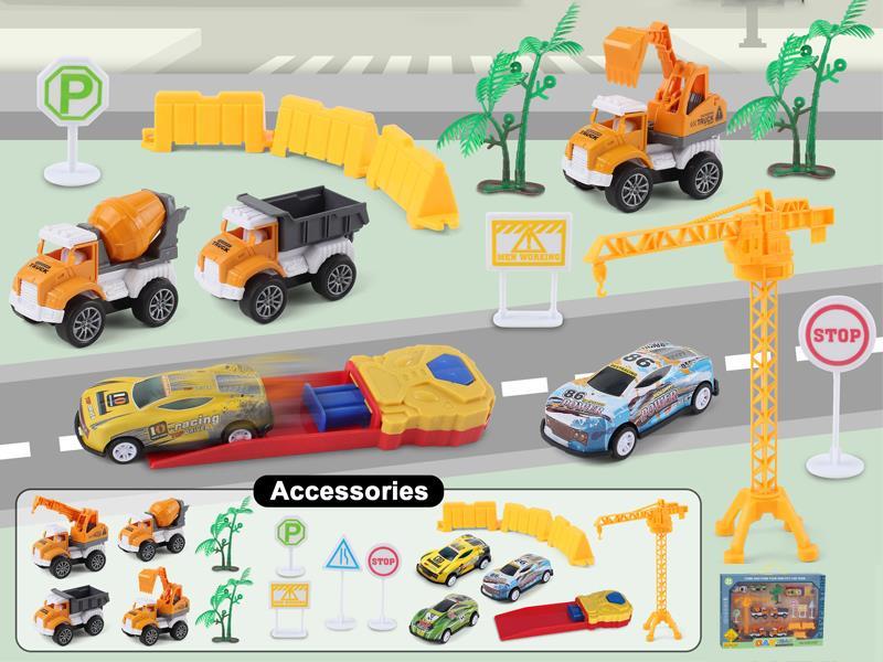 Pull Back Engineering Fleet Toys