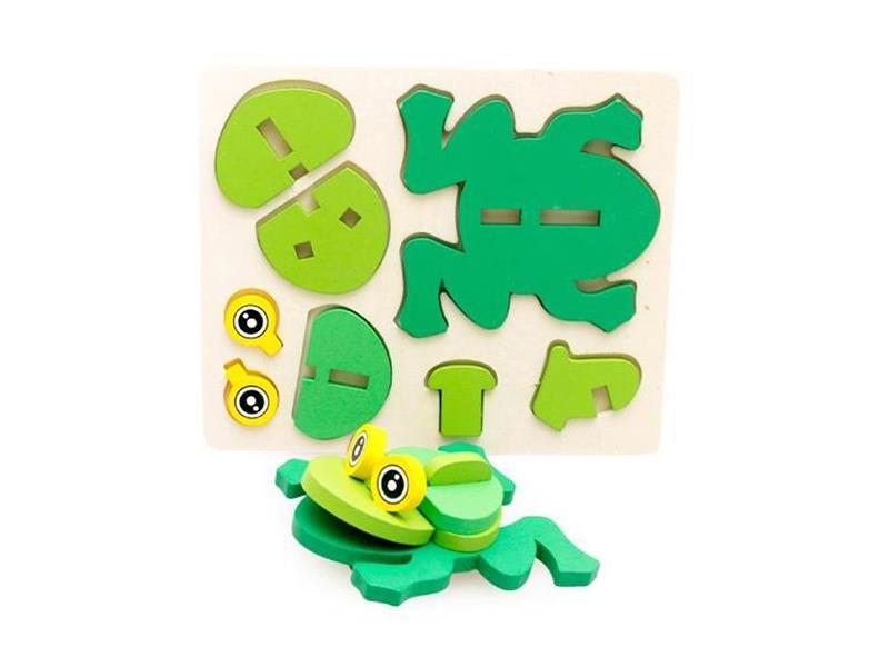 Wooden Frog 3D Puzzle Toys