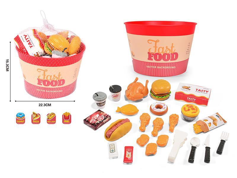 Family Bucket - Hamburger Hot Dog Honey Chicken