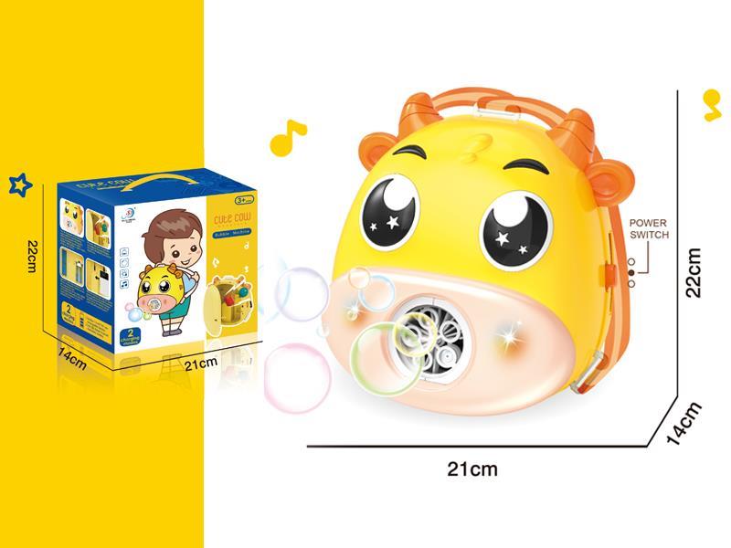 B/O Cute Cow Knapsack Bubble Machine With Light And Music