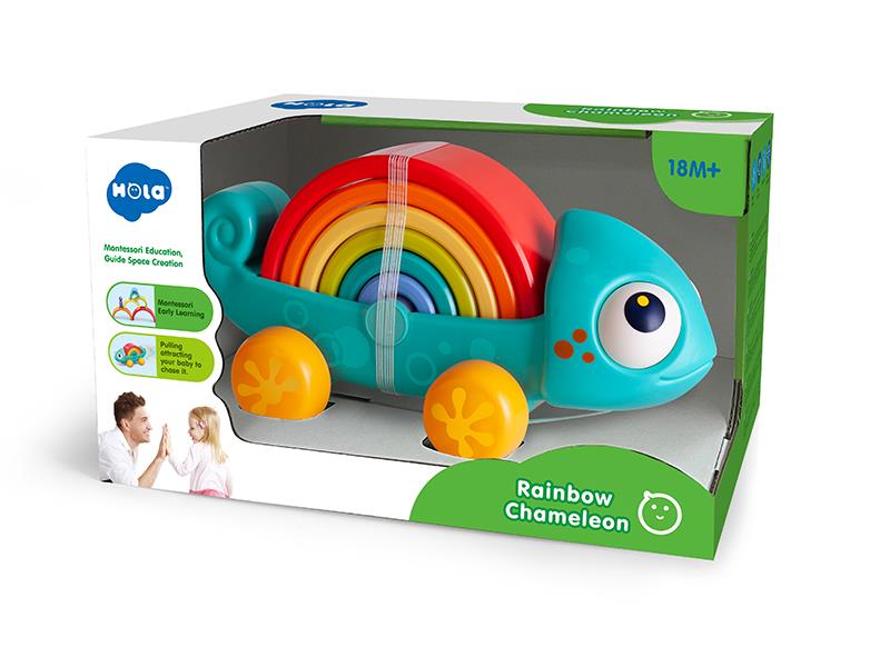 Rainbow Chameleon Stacking Building Blocks