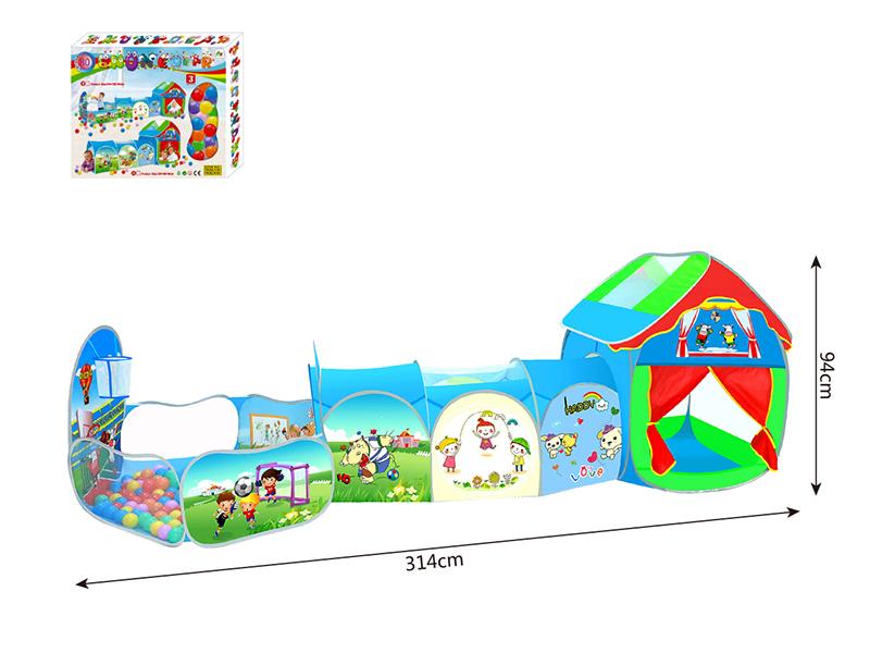Children's 3 In 1 Play Tent + 80 Balls