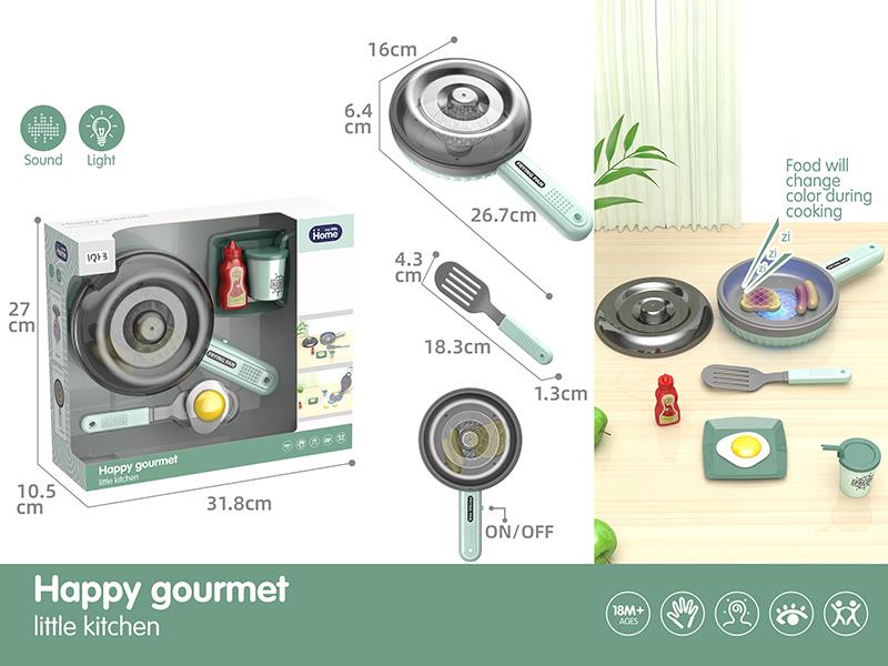 Frying Pan Pretend Play Toy With Lights And Sound, Food Color Change