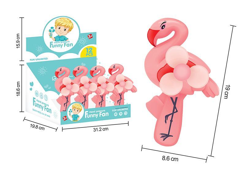 Flamingo Hand Press Fan 12pcs/box