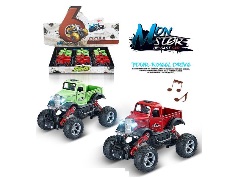 12PCS 1:34 Q Version Alloy Pull Back Simulation Climbing Wheel