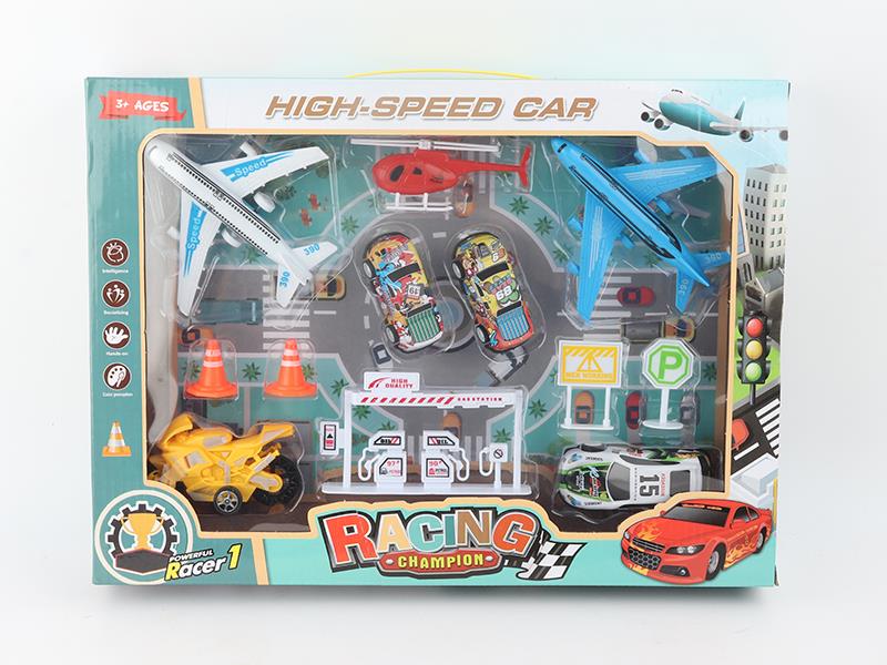 Pull Back Airplane Pull Back Car Set