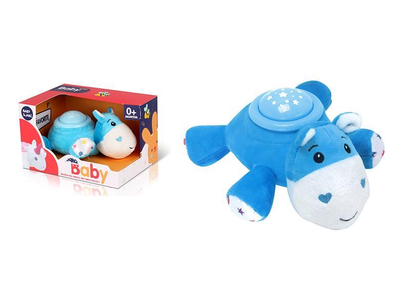 Plush Blue Hippo With Sound And Light