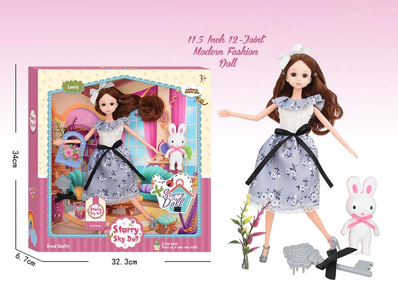 11.5 Inch 12-Joint 3D Eyes Fashion Doll
