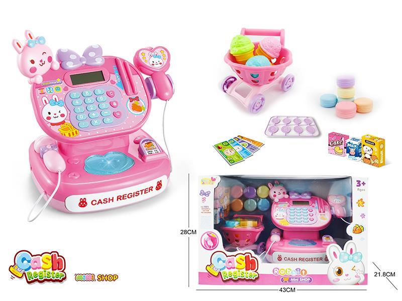 Cute Rabbit Cash Register With Shopping Cart