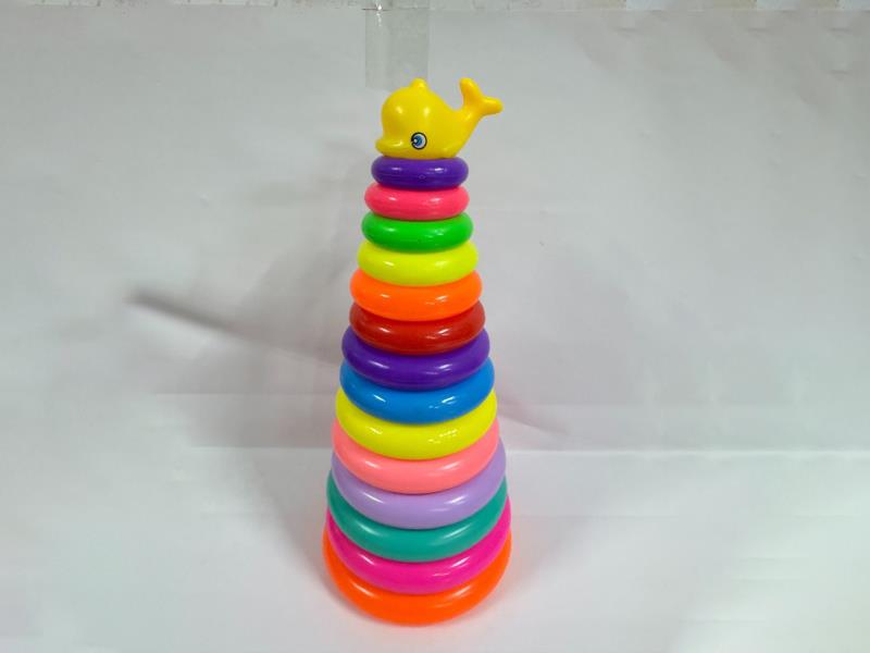 Dolphin Rainbow Tower Jenga Loop 14 Layers